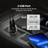 18W Car Charger PD + 3FT A to C USB for Blu View 4 B135DL