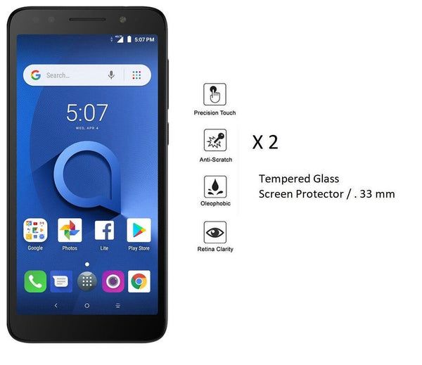 2 x Tempered Glass Screen Protector for Alcatel TCL LX A502DL