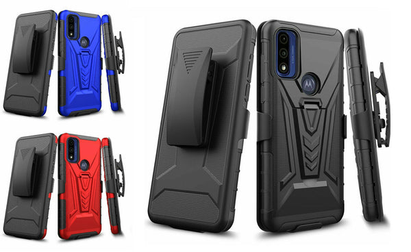 Tempered Glass / 3in1 Holster Cover Phone Case For Motorola Moto G Pure XT2163DL