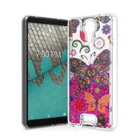 For Wiko Life C210AE Liquid Glitter Motion Case Phone Cover - Color Butterfly
