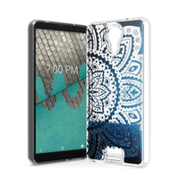 For AT&T Prepaid Radiant Core U304AA Liquid Glitter Motion Case Phone Cover - Blue Abstract