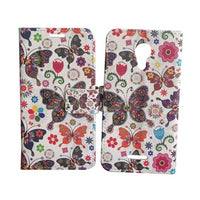 For AT&T Prepaid Radiant Core U304AA Wallet Credit Card Holder Pouch Case Phone Cover - Color Butterfly