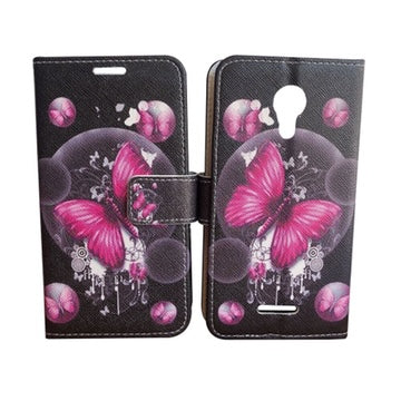 For Wiko Life 2 u307as Wallet Credit Card Holder Pouch Case Phone Cover - Pink Butterfly