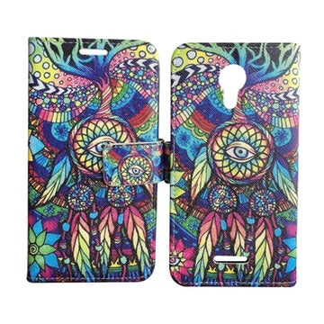 For Wiko Life C210AE Wallet Credit Card Holder Pouch Case Phone Cover - Color Dream Catcher