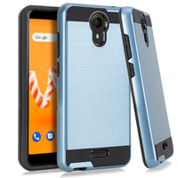 For AT&T Prepaid Radiant Core U304AA Metallic Hybrid Case Phone Cover - Blue