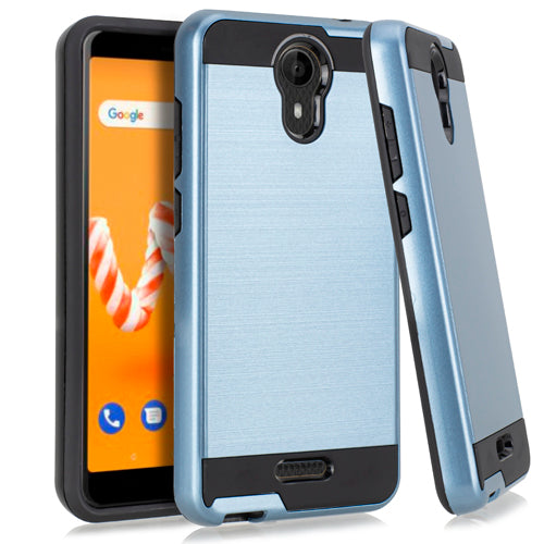 For Wiko Life C210AE Metallic Hybrid Case Phone Cover - Blue