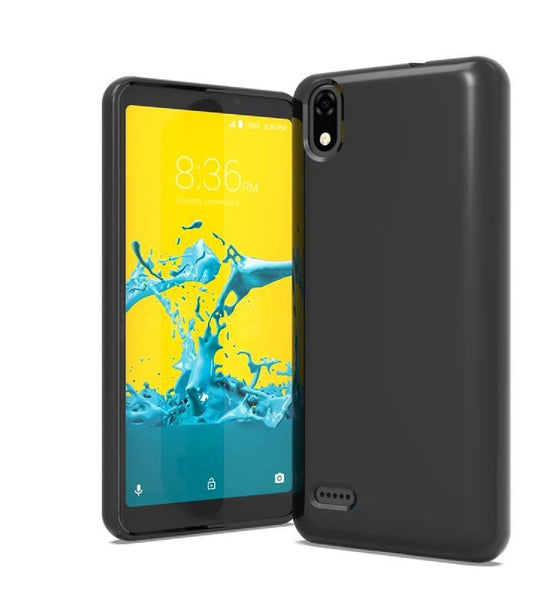 For ZTE Z1 Gabb Wireless TPU Flexible Skin Gel Case Phone Cover - Black