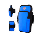 For Alcatel Raven LTE A574BL Sports Armband Case Cover Running Jogging Camping Hiking Pouch - Blue