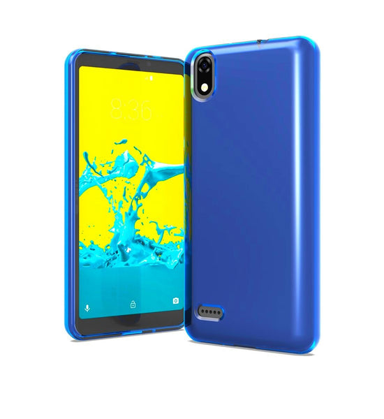 For ZTE Z1 Gabb Wireless TPU Flexible Skin Gel Case Phone Cover - Blue