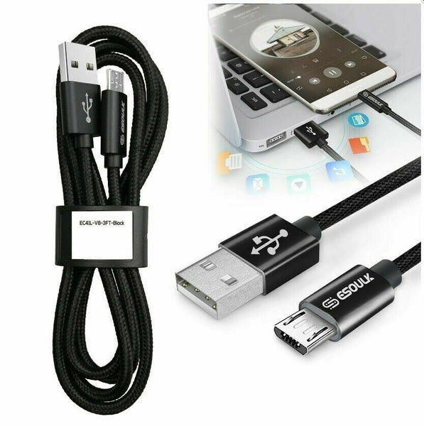 For ZTE Avid 579 Z5156cc 2020 2 X 3.3 FT Nylon Braided USB Cable Mirco USB