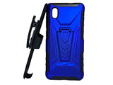 For ZTE Avid 579 Z5156cc 2020 Belt Clip Holster + Hybrid Case Phone Cover - Blue