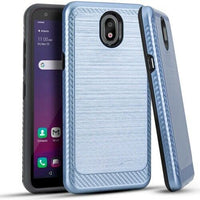For LG Tribute Royal LM-X320PM Slim Lining Hybrid Protector Case Phone Cover - Blue