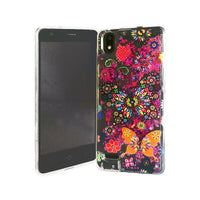 For ZTE Blade T2 Lite Z559DL Liquid Glitter Motion Case Phone Cover - Color Butterfly