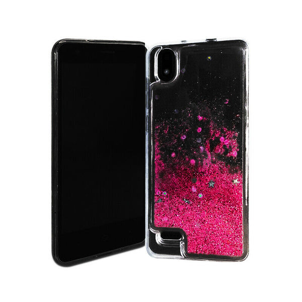 For ZTE Z1 Gabb Wireless Liquid Glitter Motion Case Phone Cover - Pink