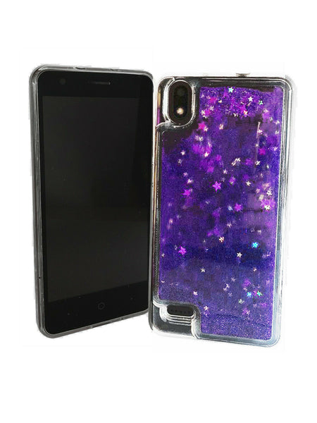 For ZTE Blade T2 Lite Z559DL Liquid Glitter Motion Case Phone Cover - Purple