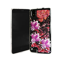 For ZTE Avid 559 Liquid Glitter Motion Case Phone Cover - Purple Lotus