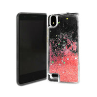 For ZTE Avid 559 Liquid Glitter Motion Case Phone Cover - Rose Gold