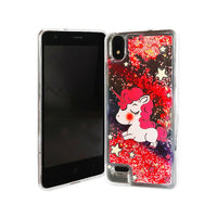 For ZTE Blade T2 Lite Z559DL Liquid Glitter Motion Case Phone Cover - Unicorn