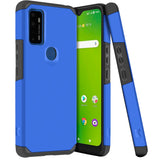 For AT&T Fusion 5G Shockproof Hybrid Cover Phone Case - MK Blue