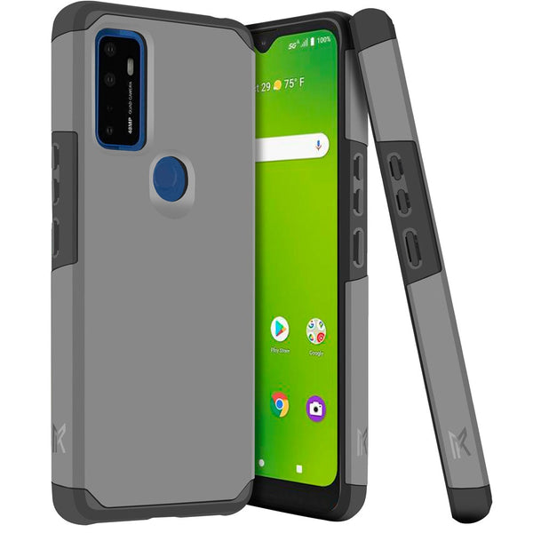 For Cricket Dream 5G Shockproof Hybrid Cover Phone Case - MK Gray