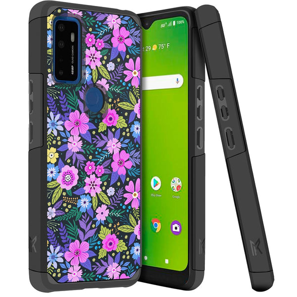 For Cricket Dream 5G Shockproof Hybrid Cover Phone Case - MK Mystical Floral