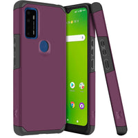 For AT&T Fusion 5G Shockproof Hybrid Cover Phone Case - MK Purple