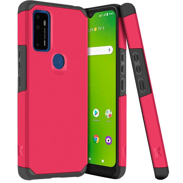 For AT&T Fusion 5G Shockproof Hybrid Cover Phone Case - MK Dark Pink