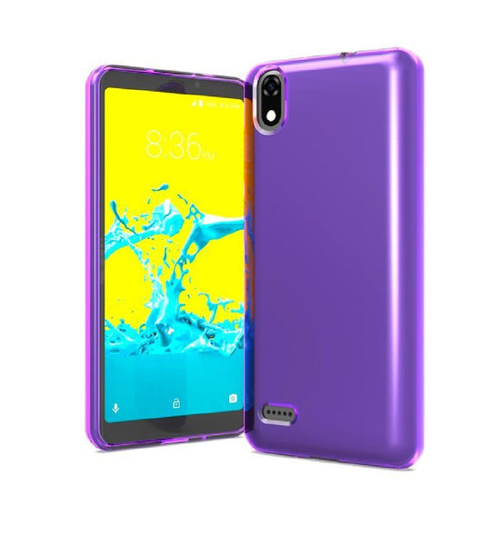 For ZTE Avid 559 TPU Flexible Skin Gel Case Phone Cover - Purple