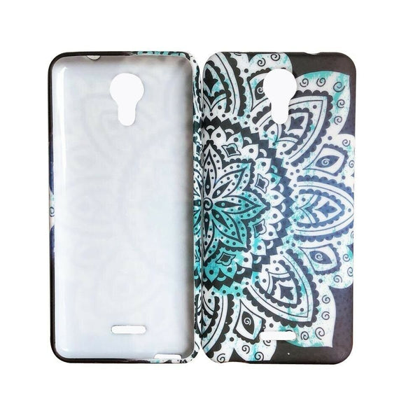 For Wiko Life C210AE TPU Flexible Skin Gel Case Phone Cover - Blue Abstract