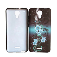 For Wiko Life 2 u307as TPU Flexible Skin Gel Case Phone Cover - Aqua Flower