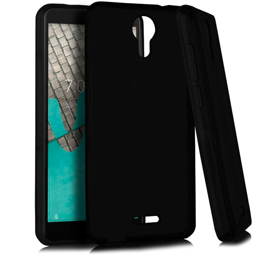 For CRICKET Icon (2019) TPU Flexible Skin Gel Case Phone Cover - Black