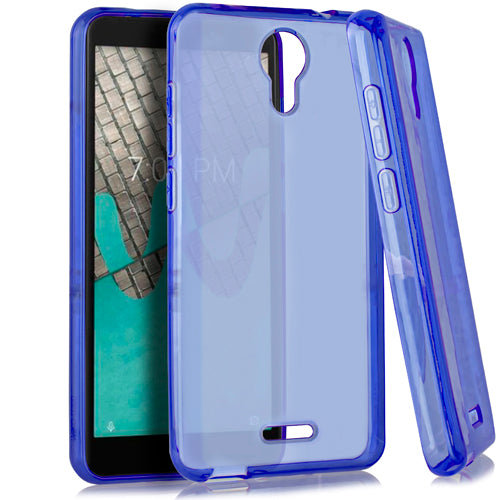 For Wiko Life C210AE TPU Flexible Skin Gel Case Phone Cover - Blue