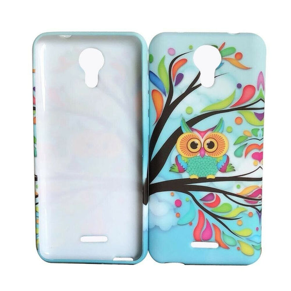 For Wiko Life C210AE TPU Flexible Skin Gel Case Phone Cover - Owl