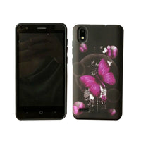 For ZTE Avid 559 TPU Flexible Skin Gel Case Phone Cover - Pink Butterfly