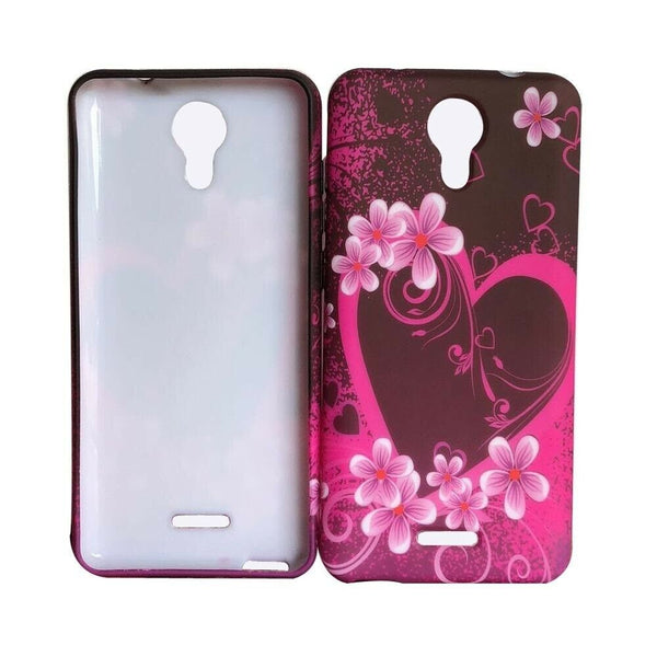 For Wiko Life C210AE TPU Flexible Skin Gel Case Phone Cover - Purple Love