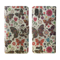 For ZTE Blade T2 Lite Z559DL Wallet Pouch Credit Card Holder Case Phone Cover - Color Butterfly