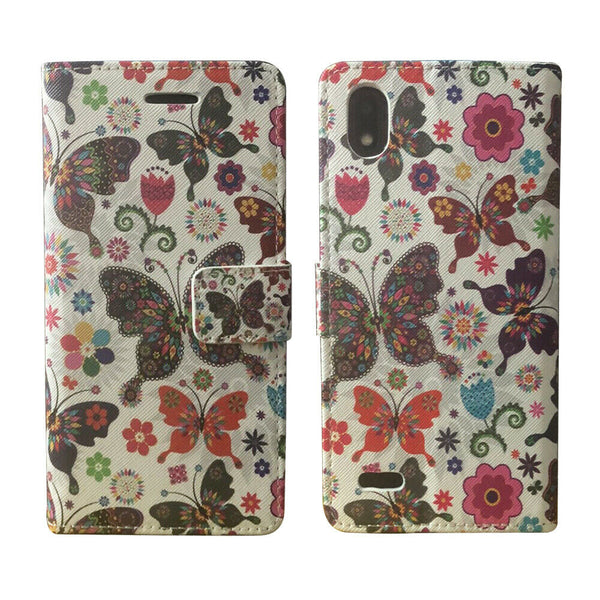 For ZTE Z1 Gabb Wireless Wallet Pouch Credit Card Holder Case Phone Cover - Color Butterfly