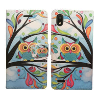 For ZTE Blade T2 Lite Z559DL Wallet Pouch Credit Card Holder Case Phone Cover - Owl