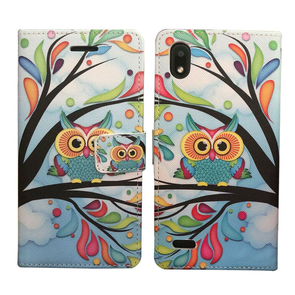 For ZTE Avid 559 Wallet Pouch Credit Card Holder Case Phone Cover - Owl