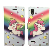 For ZTE Blade T2 Lite Z559DL Wallet Pouch Credit Card Holder Case Phone Cover - Unicorn