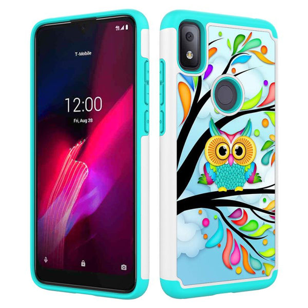 For T-Mobile TCL Revvl 4 Hybrid Dual Cover Phone Case - Owl