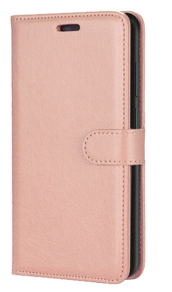 For ZTE Zmax 10 Z6250CC / Consumer Cellular Zmax-10 Wallet Pouch Credit Card Holder Case Phone Cover - Rose Gold